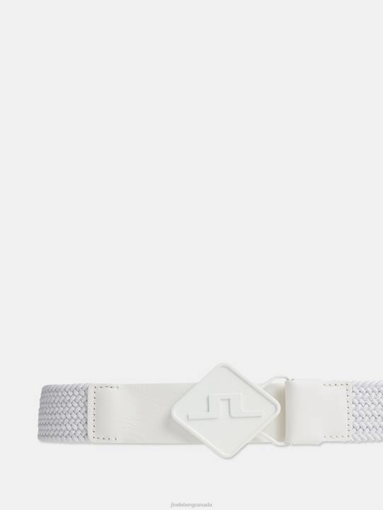 Diamond Elastic Leather Belt White Men J.Lindeberg Accessory 66XF838 - Image 3