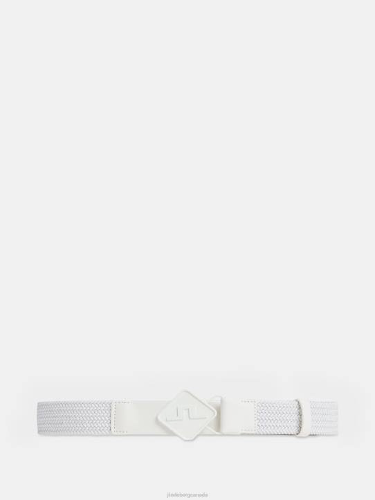 Diamond Elastic Leather Belt White Men J.Lindeberg Accessory 66XF838 - Image 1