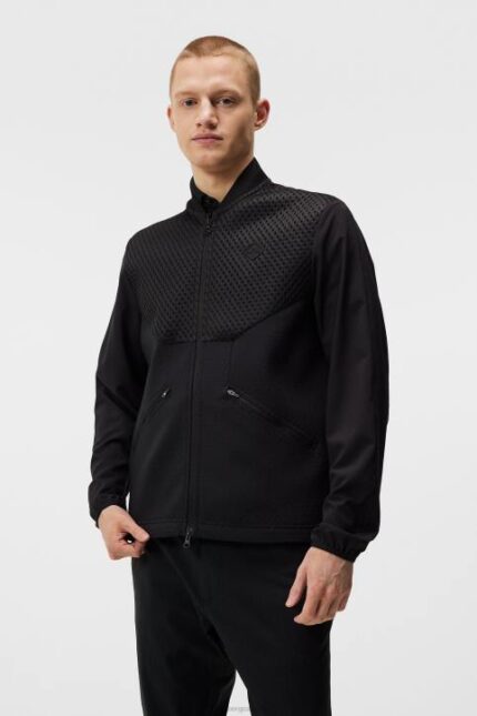 Diamond Tech Bomber Black Men J.Lindeberg Clothing 66XF715