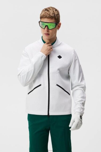 Diamond Tech Bomber White Men J.Lindeberg Clothing 66XF714