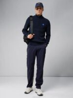 Diamond Zip Sweater Navy Men J.Lindeberg Clothing 66XF2341 - Image 2