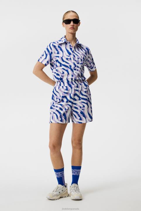 Diana Printed Shorts Purple Painted Zebra Women J.Lindeberg Clothing 66XF1714 - Image 2