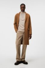 Diego Wool Coat Chipmunk Men J.Lindeberg Clothing 66XF915 - Image 2