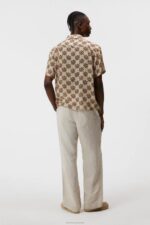 Donso Diamond Boxy Shirt Safari Beige Men J.Lindeberg Clothing 66XF1171 - Image 2