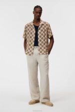 Donso Diamond Boxy Shirt Safari Beige Men J.Lindeberg Clothing 66XF1171 - Image 3