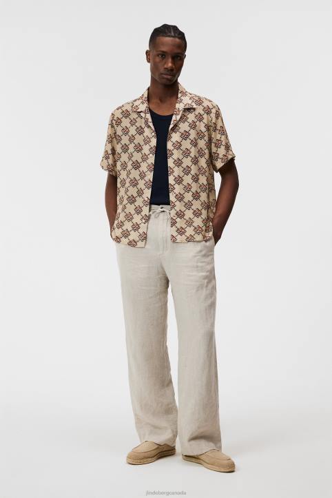 Donso Diamond Boxy Shirt Safari Beige Men J.Lindeberg Clothing 66XF1171 - Image 3