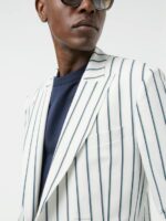 Dorian Pinstripe Blazer White Men J.Lindeberg Clothing 66XF2560 - Image 3