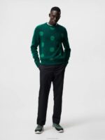 Dotte Hairy Jacquard Sweater Rain Forest Men J.Lindeberg Clothing 66XF1047 - Image 3