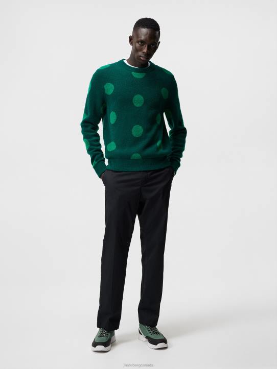 Dotte Hairy Jacquard Sweater Rain Forest Men J.Lindeberg Clothing 66XF1047 - Image 3