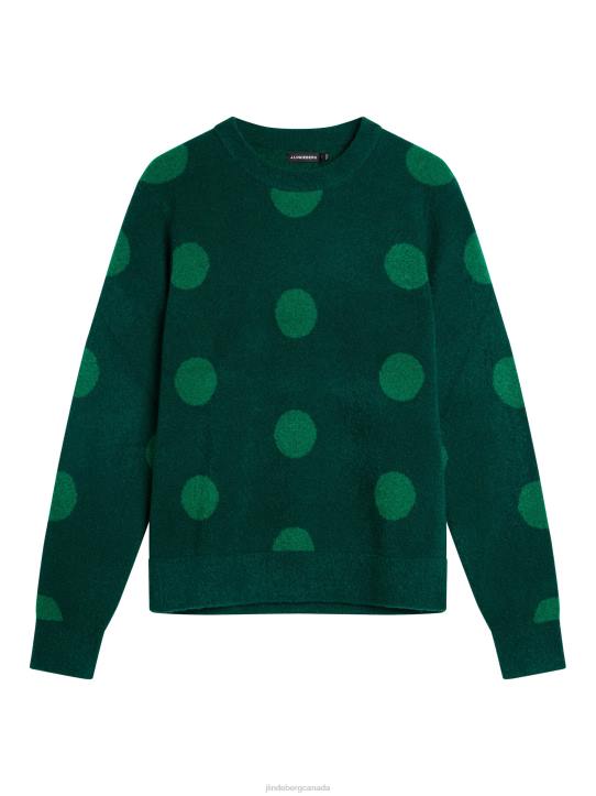 Dotte Hairy Jacquard Sweater Rain Forest Men J.Lindeberg Clothing 66XF1047 - Image 5