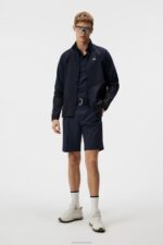 Dotted Hybrid Wind Jacket Navy Men J.Lindeberg Clothing 66XF731 - Image 2