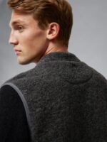 Duncan Wool Fleece Vest Grey Melange Men J.Lindeberg Clothing 66XF2329 - Image 3