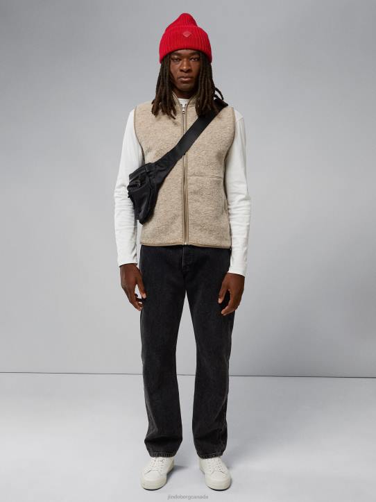 Duncan Wool Fleece Vest Tiger Brown Men J.Lindeberg Clothing 66XF2328 - Image 2