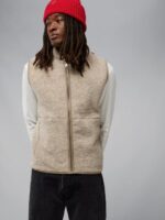 Duncan Wool Fleece Vest Tiger Brown Men J.Lindeberg Clothing 66XF2328 - Image 3