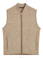 Duncan Wool Fleece Vest Tiger Brown Men J.Lindeberg Clothing 66XF2328 - Image 4