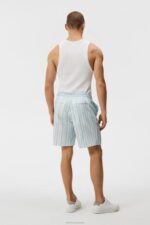Earl Painted Stripe Shorts Dream Blue Men J.Lindeberg Clothing 66XF1124 - Image 2