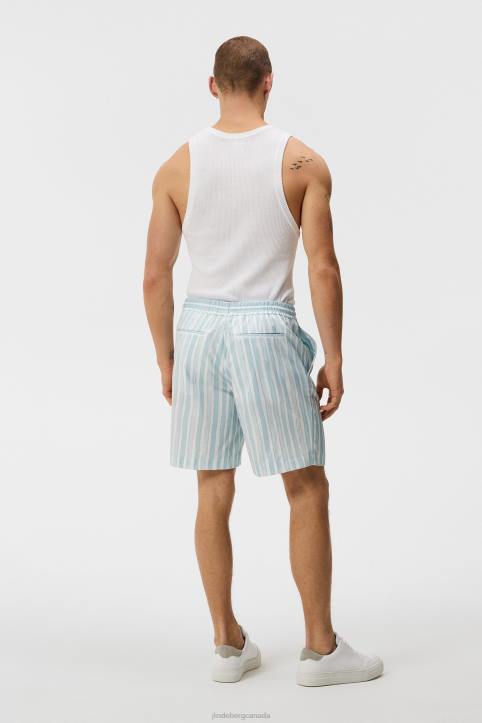 Earl Painted Stripe Shorts Dream Blue Men J.Lindeberg Clothing 66XF1124 - Image 2