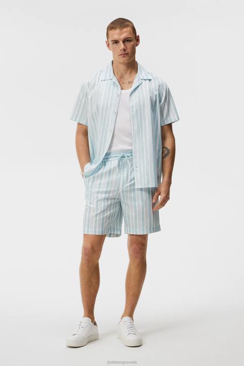 Earl Painted Stripe Shorts Dream Blue Men J.Lindeberg Clothing 66XF1124 - Image 3