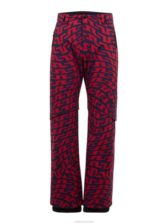 Eclipse Print Pant Bridge Swirl Red Men J.Lindeberg Clothing 66XF1308 - Image 5