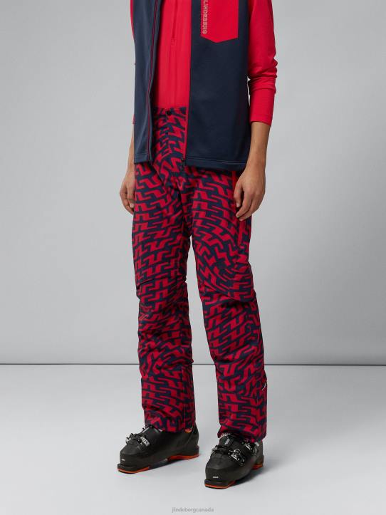 Eclipse Print Pant Bridge Swirl Red Men J.Lindeberg Clothing 66XF1308 - Image 1