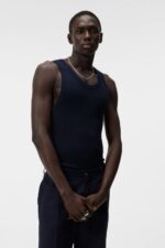 Ed Rib Knit Tank Navy Men J.Lindeberg Clothing 66XF1031