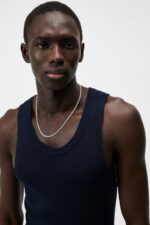 Ed Rib Knit Tank Navy Men J.Lindeberg Clothing 66XF1031 - Image 4