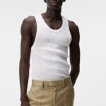 Ed Rib Knit Tank White Men J.Lindeberg Clothing 66XF1030