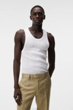Ed Rib Knit Tank White Men J.Lindeberg Clothing 66XF1030