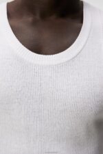 Ed Rib Knit Tank White Men J.Lindeberg Clothing 66XF1030 - Image 5
