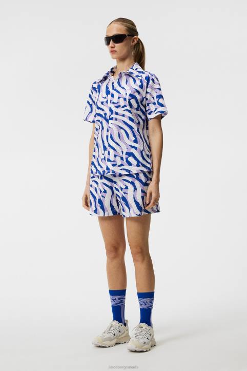 Elin Printed Shirt Purple Painted Zebra Women J.Lindeberg Clothing 66XF1381 - Image 2