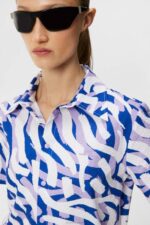 Elin Printed Shirt Purple Painted Zebra Women J.Lindeberg Clothing 66XF1381 - Image 4