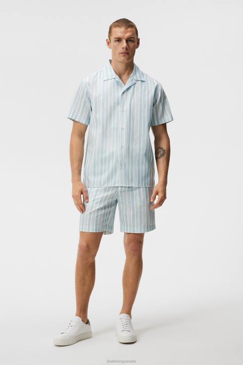 Elio Painted Stripe Shirt Dream Blue Men J.Lindeberg Clothing 66XF1165 - Image 2
