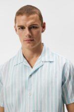 Elio Painted Stripe Shirt Dream Blue Men J.Lindeberg Clothing 66XF1165 - Image 3