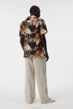 Elio Tropical Print Shirt Navy Men J.Lindeberg Clothing 66XF1170 - Image 2