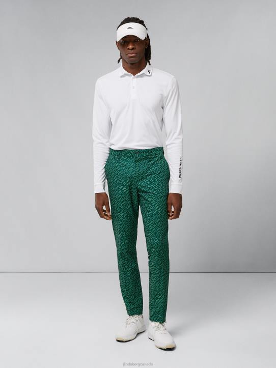 Ellott Print Pant Classic Green Bridge Monogram Men J.Lindeberg Clothing 66XF2193 - Image 2