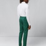 Ellott Print Pant Classic Green Bridge Monogram Men J.Lindeberg Clothing 66XF2193