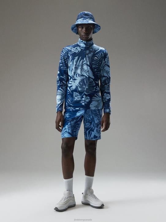 Eloy Print Shorts Hibiscus Blue Men J.Lindeberg Clothing 66XF490 - Image 2