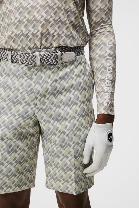 Eloy Print Shorts Micro Bridge Grey Men J.Lindeberg Clothing 66XF380 - Image 4