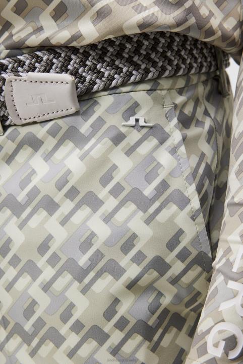 Eloy Print Shorts Micro Bridge Grey Men J.Lindeberg Clothing 66XF380 - Image 5