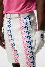 Eloy Print Shorts Pink Painted Bridge Men J.Lindeberg Clothing 66XF408 - Image 3