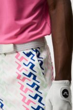Eloy Print Shorts Pink Painted Bridge Men J.Lindeberg Clothing 66XF408 - Image 4