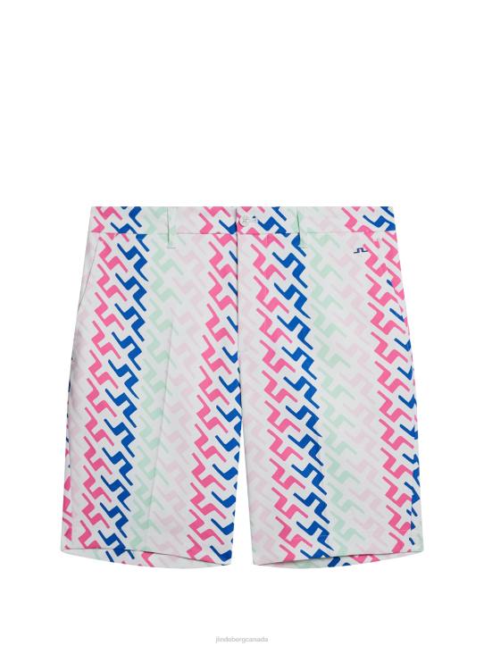 Eloy Print Shorts Pink Painted Bridge Men J.Lindeberg Clothing 66XF408 - Image 5