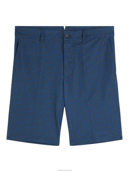 Eloy Print Shorts Volcanic Ash Bridge Monogram Men J.Lindeberg Clothing 66XF2183 - Image 1