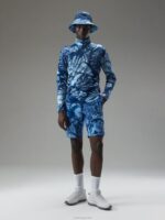 Emanuel Print Mid Layer Hibiscus Blue Men J.Lindeberg Clothing 66XF662 - Image 2