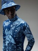 Emanuel Print Mid Layer Hibiscus Blue Men J.Lindeberg Clothing 66XF662 - Image 3