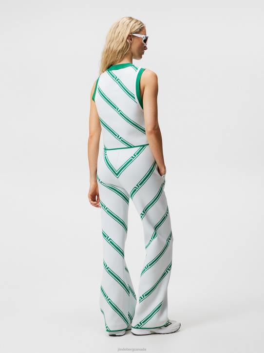 Emmie Knitted Pant Green Bias Stripe Women J.Lindeberg Clothing 66XF1726 - Image 2