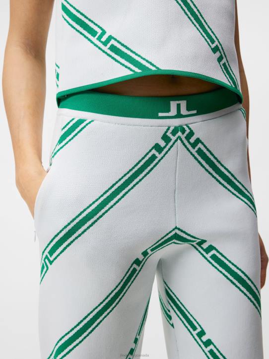 Emmie Knitted Pant Green Bias Stripe Women J.Lindeberg Clothing 66XF1726 - Image 4