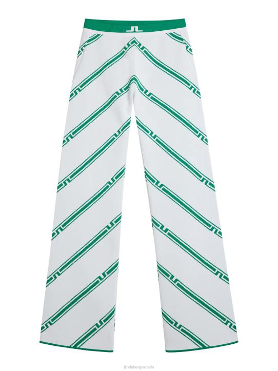 Emmie Knitted Pant Green Bias Stripe Women J.Lindeberg Clothing 66XF1726 - Image 5