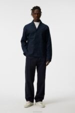 Errol Linen Workwear Overshirt Navy Men J.Lindeberg Clothing 66XF1193 - Image 3