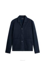 Errol Linen Workwear Overshirt Navy Men J.Lindeberg Clothing 66XF1193 - Image 5